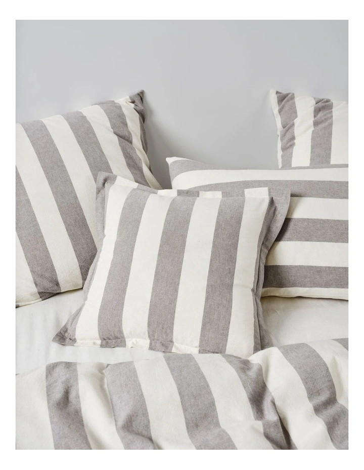Linen House Vintage Stripe Cushion 48x48cm in Steel image 2