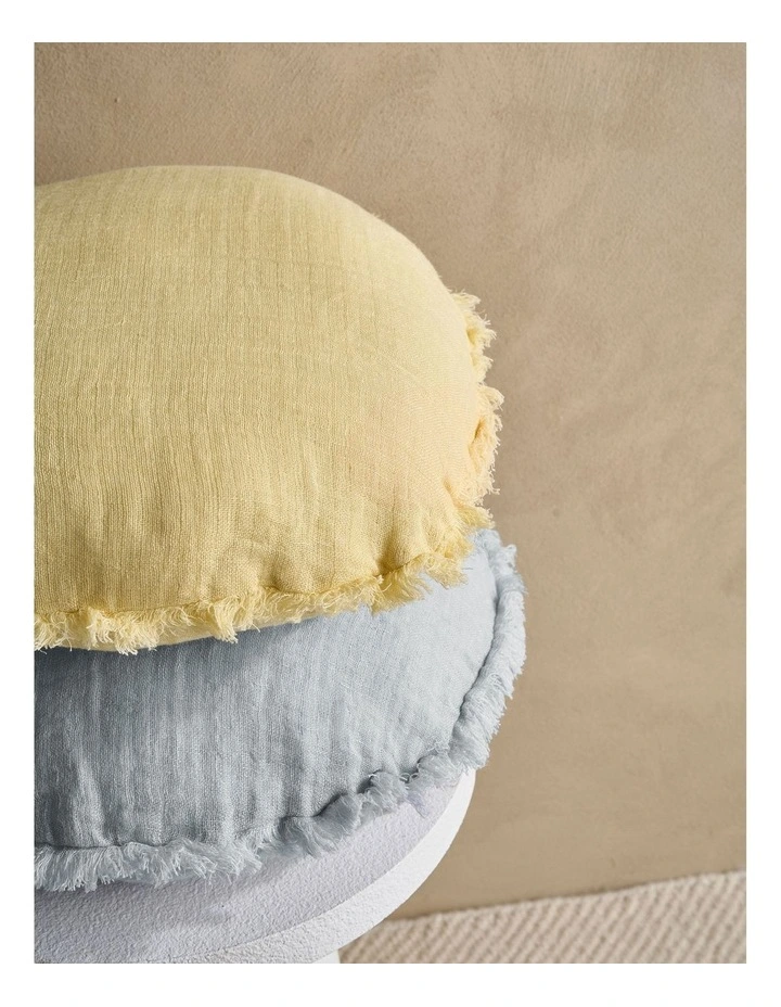 Maya Round Cushion 45cm in Butter image 3