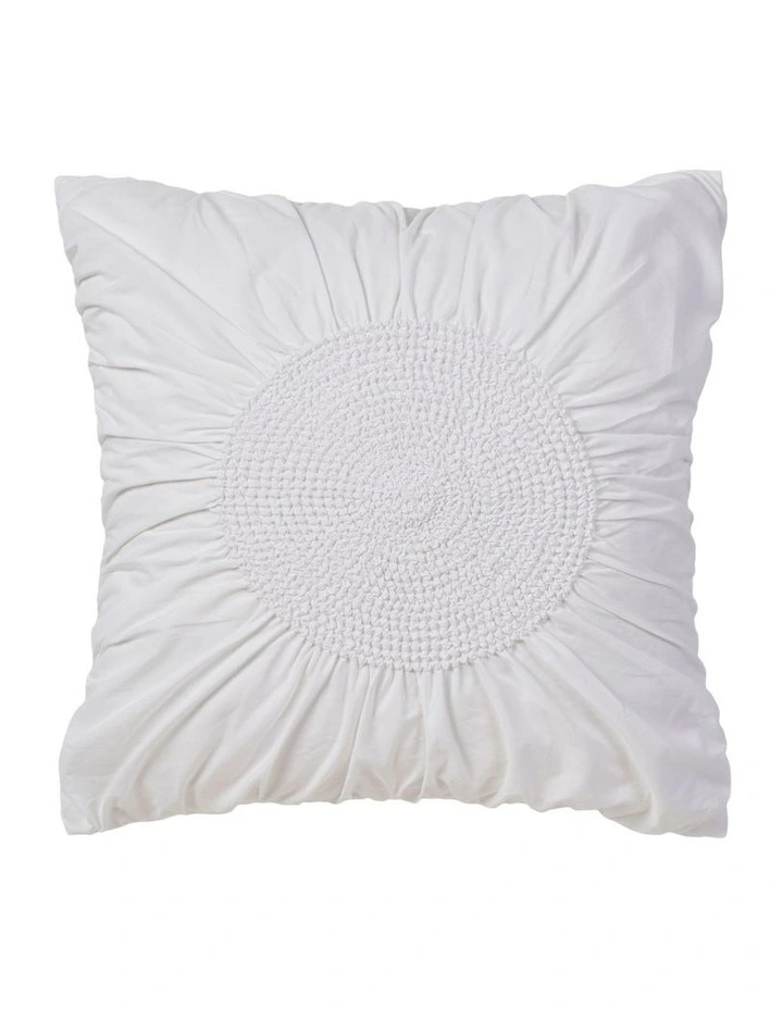 Claudia Cotton Cushion 48x48cm in White image 1