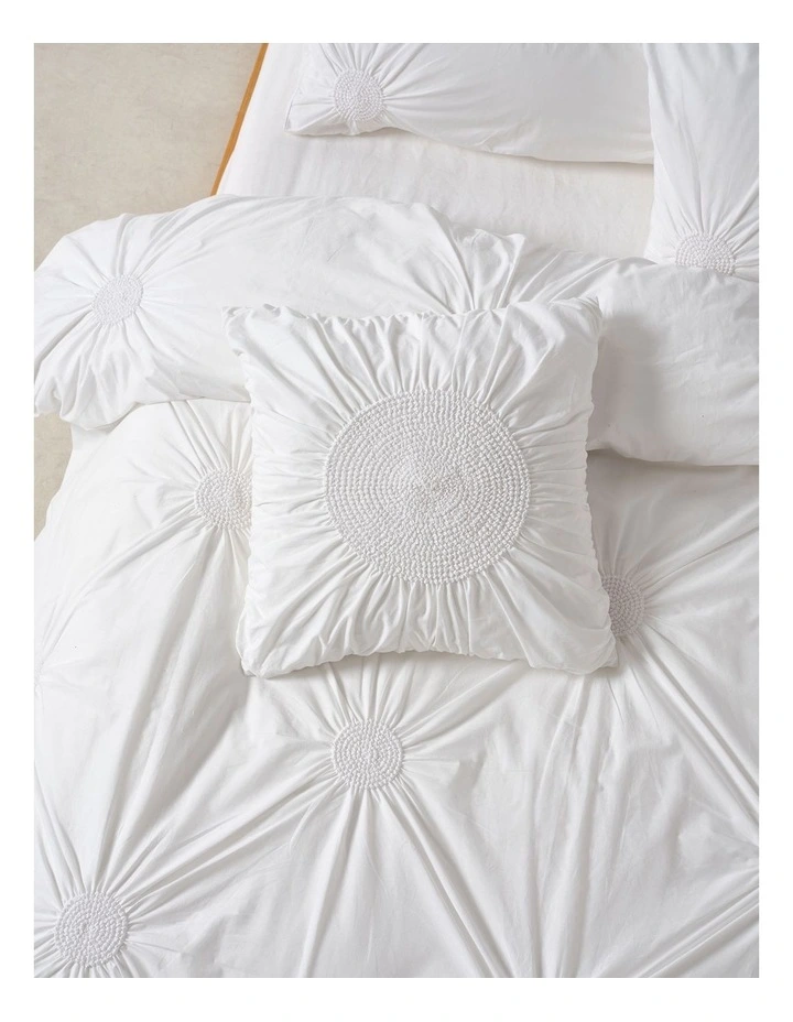 Claudia Cotton Cushion 48x48cm in White image 2