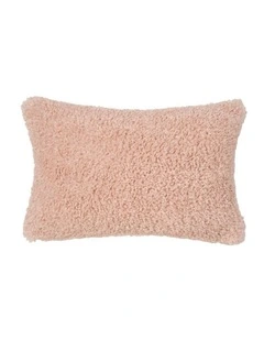 Shetland Faux Fur Cushion in Blush