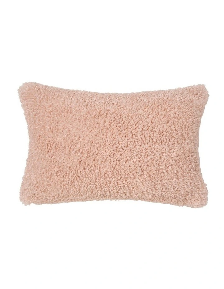 Shetland Faux Fur Cushion in Blush image 1