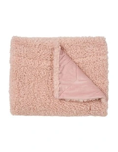 Shetland Faux Fur Throw in Blush