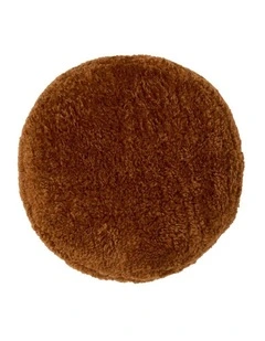 Shetland Faux Fur Round Cushion 43cm in Cinnamon