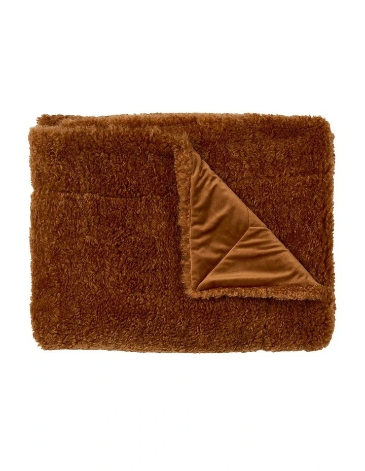 Shetland Faux Fur Throw in Cinnamon image 1