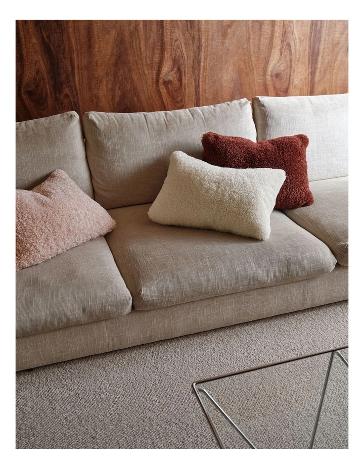 Shetland Faux Fur Cushion 40x60cm in Cream image 2