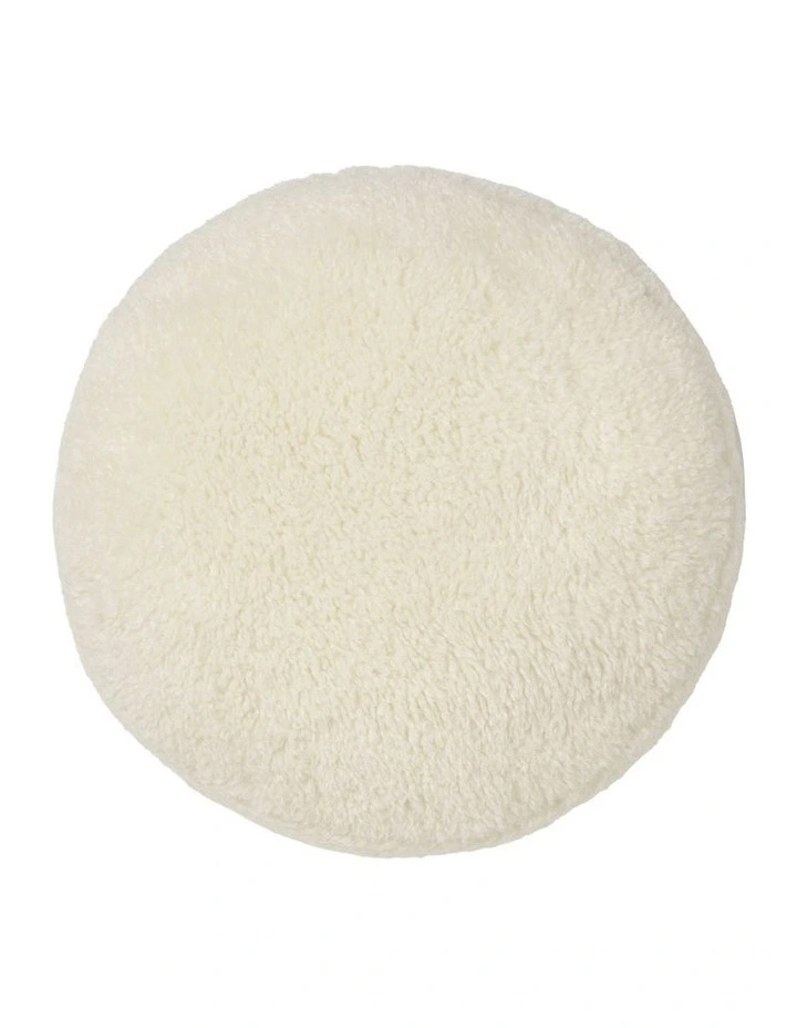 Shetland Faux Fur Round Cushion 43cm in Cream image 1