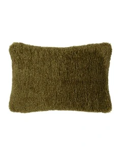 Shetland Faux Fur Cushion 40x60cm in Olive