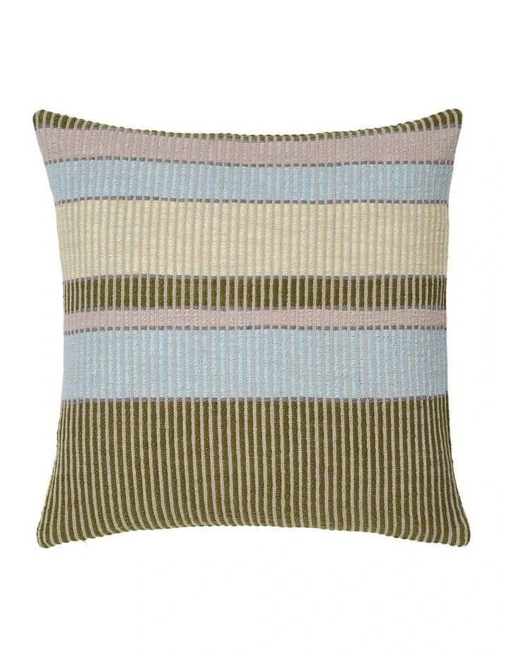 Leighton Cotton Cushion 48x48cm in Olive image 1