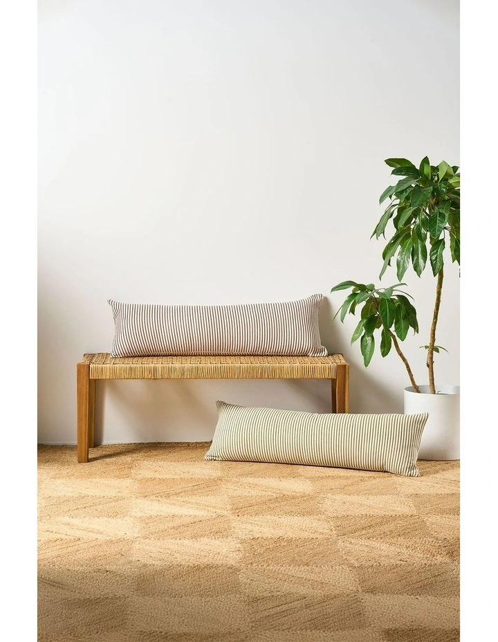 Hampshire Cotton Linen Cushion 30x90cm in Chestnut image 3