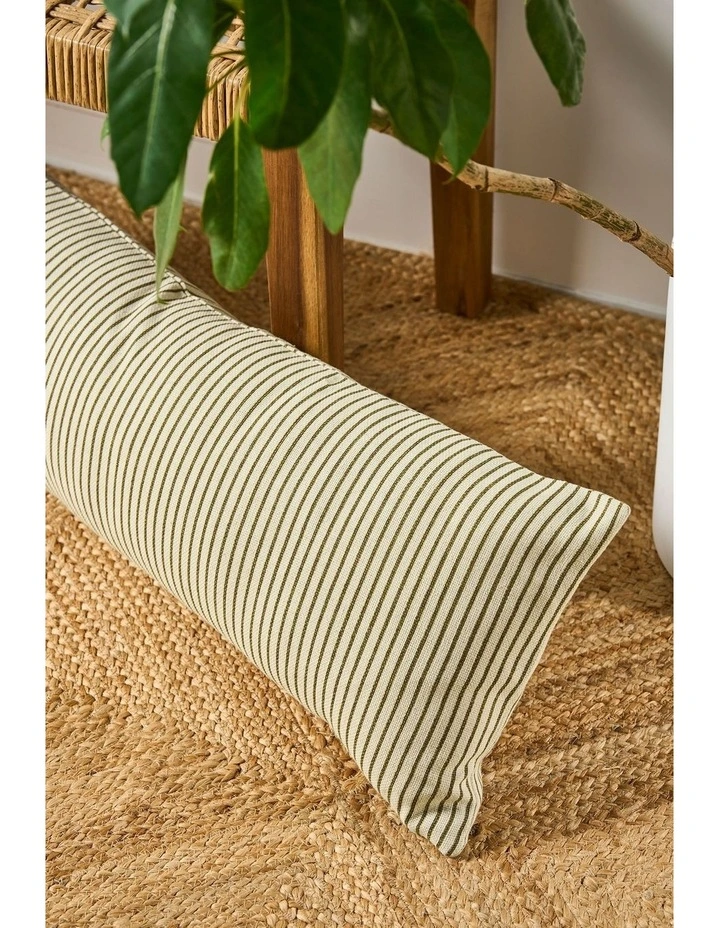 Hampshire Cotton Linen Cushion 30x90cm in Olive image 2