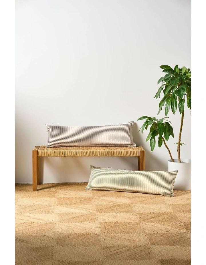 Hampshire Cotton Linen Cushion 30x90cm in Olive image 3