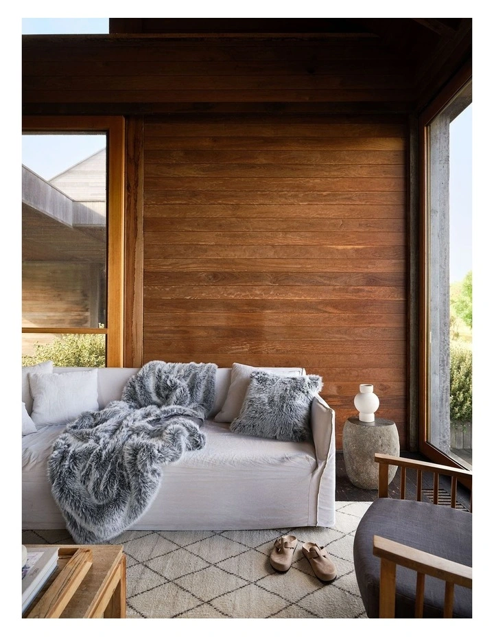 Tipped Cushion 48x48cm in Charcoal image 2