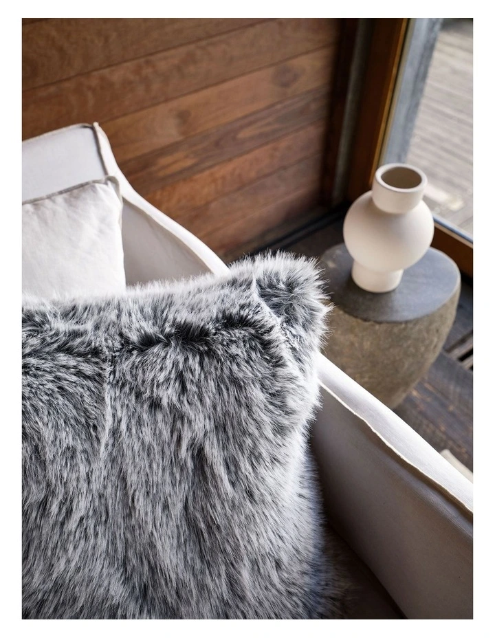 Tipped Cushion 48x48cm in Charcoal image 3