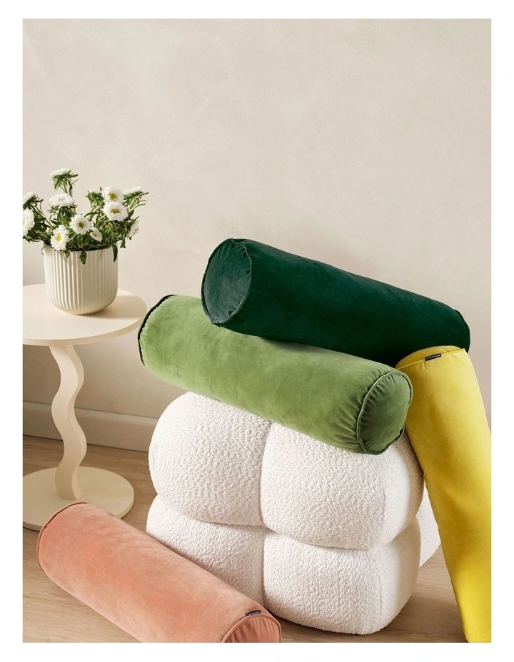 Enrique Bolster Cushion 18x60cm in Leaf image 2