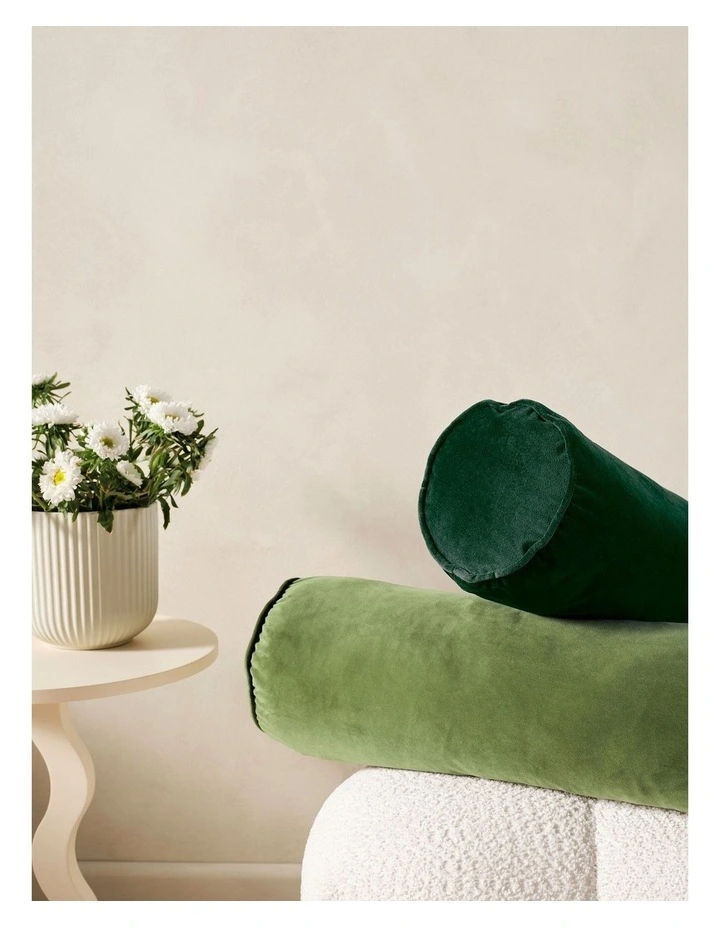 Enrique Bolster Cushion 18x60cm in Leaf image 3