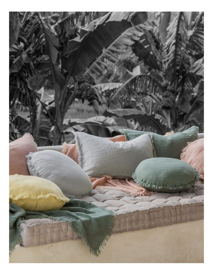Maya Cotton Linen Cushion 40x60cm In Atlantic image 2