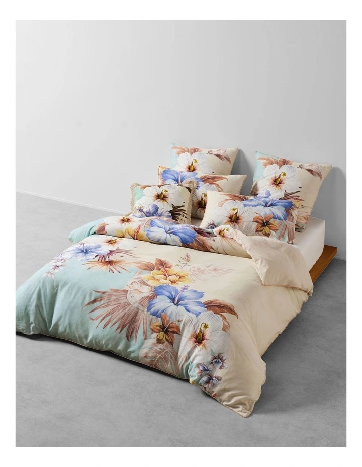 Gabriella Cotton Cushion 48x48cm In Seafoam image 3
