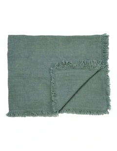 Maya Cotton Linen Throw In Atlantic