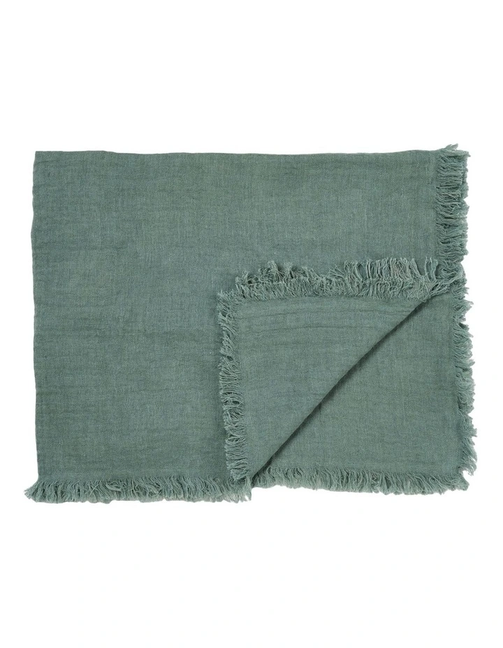 Maya Cotton Linen Throw In Atlantic image 1