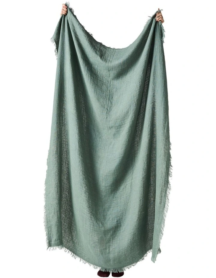 Maya Cotton Linen Throw In Atlantic image 2