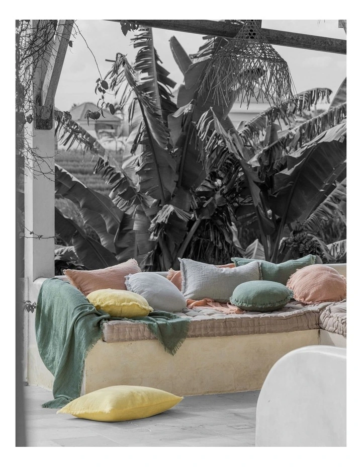 Maya Cotton Linen Throw In Atlantic image 3