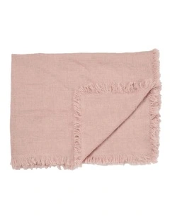 Maya Cotton Linen Throw In Ballet Pink