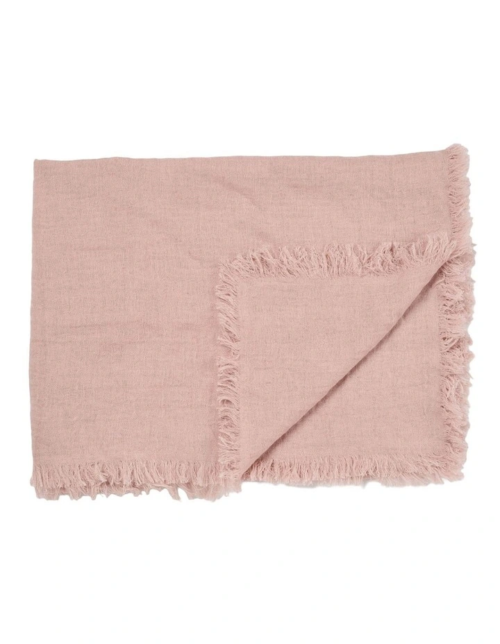 Maya Cotton Linen Throw In Ballet Pink image 1