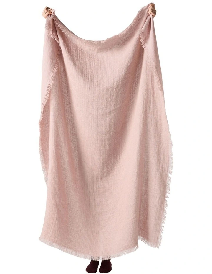 Maya Cotton Linen Throw In Ballet Pink image 2