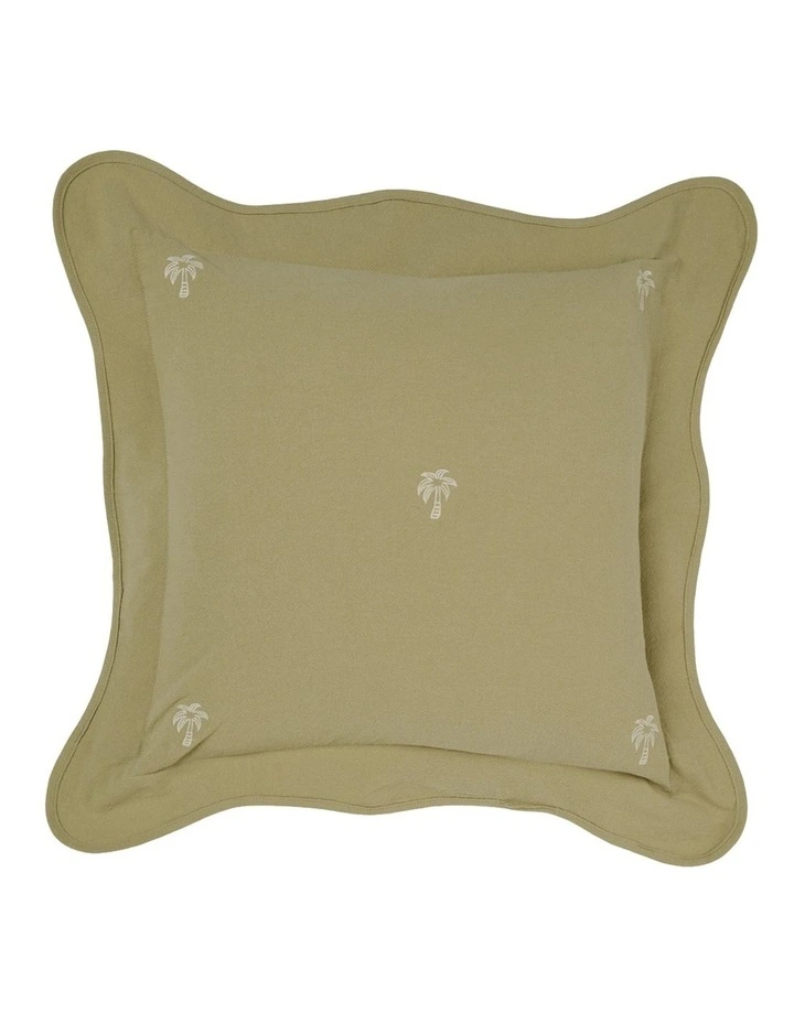 Palmier Cotton Cushion 48x48cm In Khaki image 1