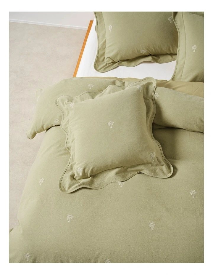 Palmier Cotton Cushion 48x48cm In Khaki image 2