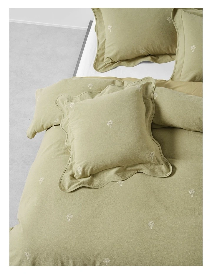 Palmier Cotton Cushion 48x48cm In Khaki image 2