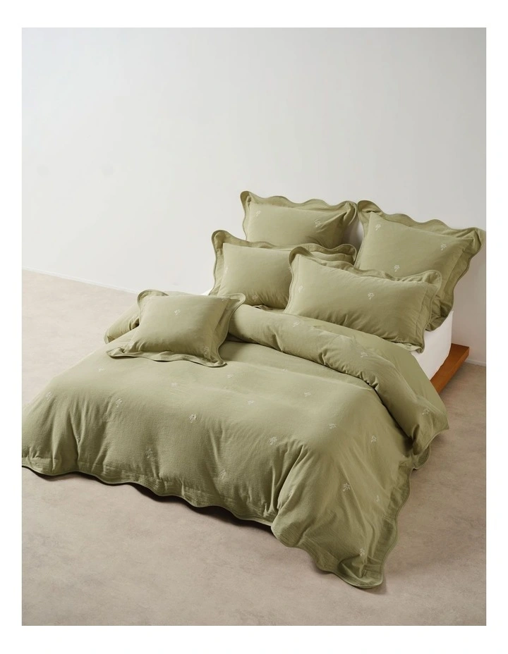 Palmier Cotton Cushion 48x48cm In Khaki image 3