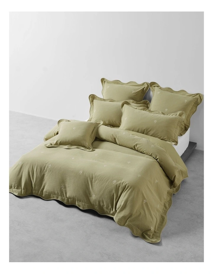 Palmier Cotton Cushion 48x48cm In Khaki image 3