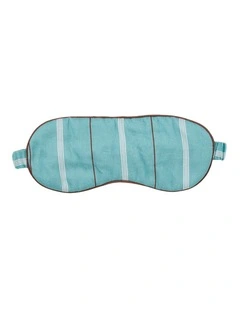 Monday Stripe Cotton Sateen Sleep Mask In Reef