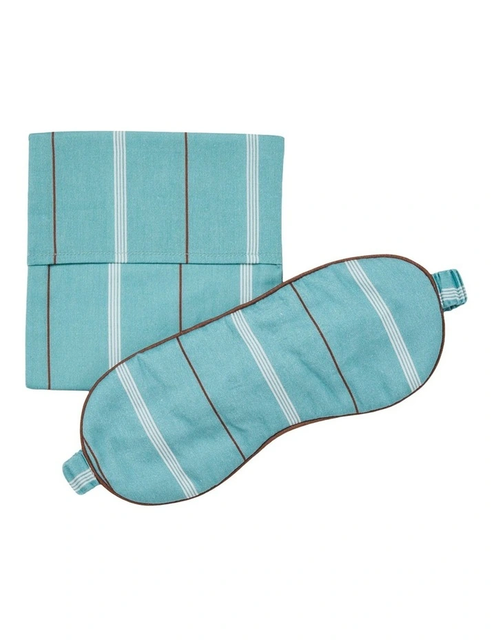 Monday Stripe Cotton Sateen Sleep Mask In Reef image 2
