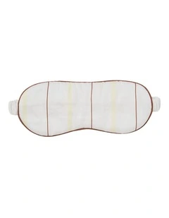 Monday Stripe Cotton Sateen Sleep Mask In White