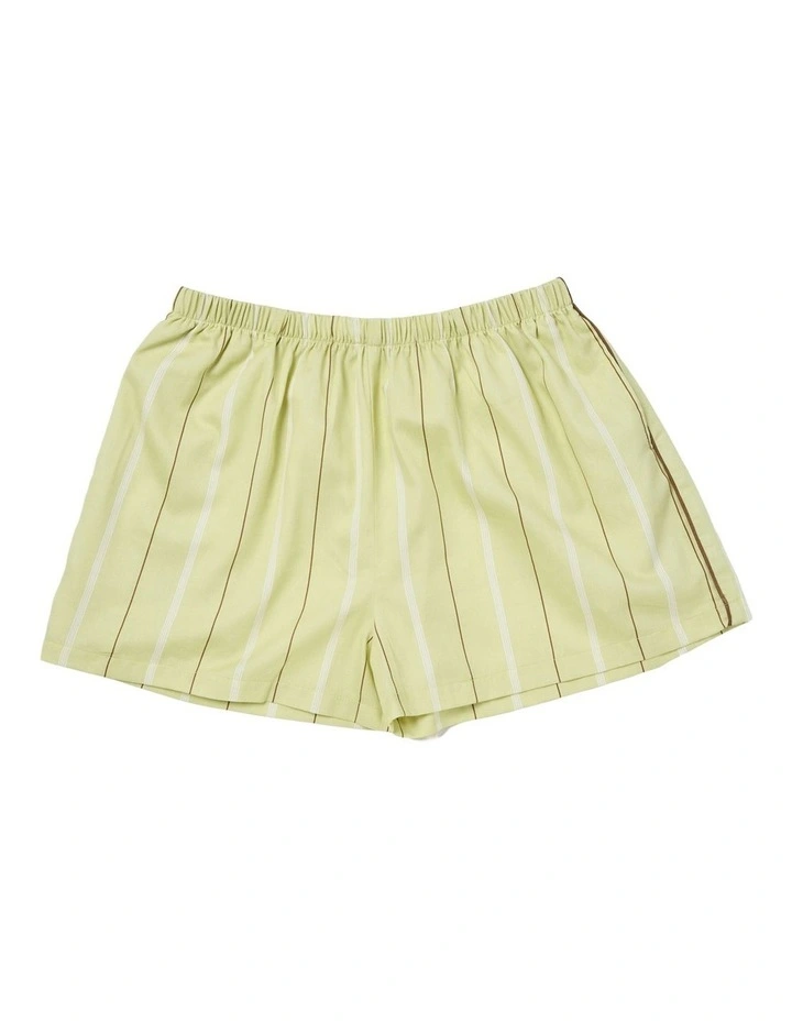 Monday Stripe Cotton Sateen Pyjamas In Pear image 3
