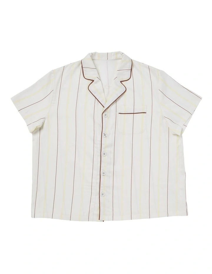 Monday Stripe Cotton Sateen Pyjamas In White image 2