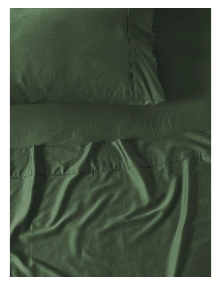 Nara 400TC Bamboo Cotton Sheet Set in Forest image 2