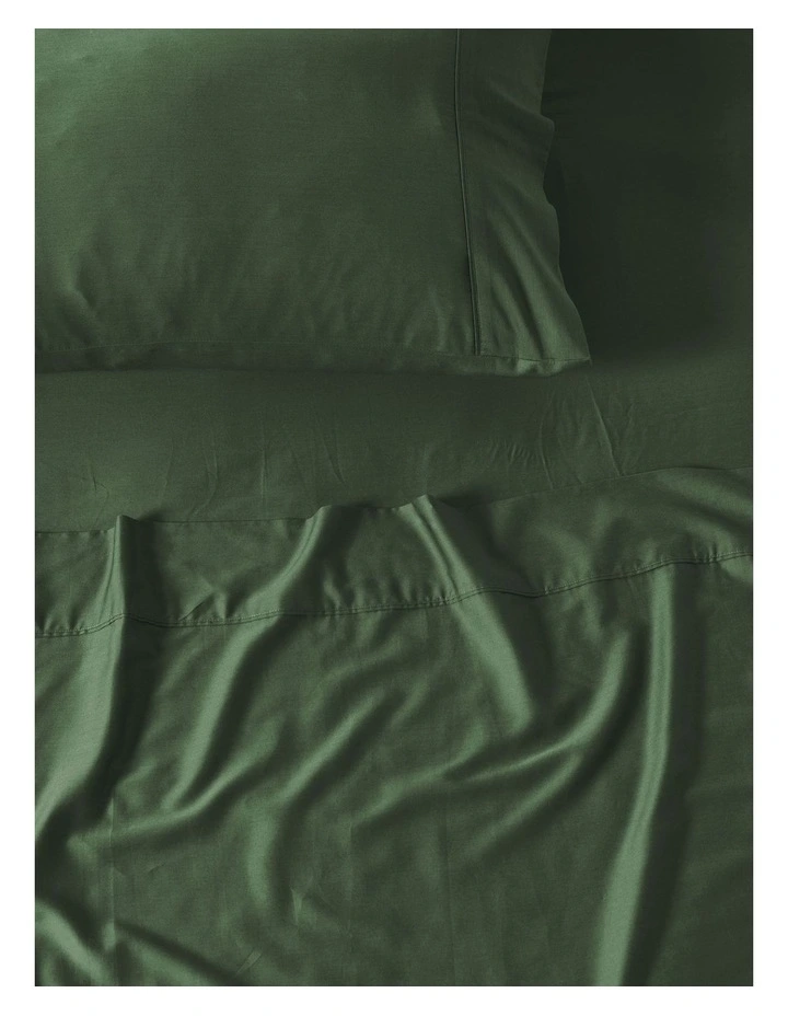 Nara 400TC Bamboo Cotton Sheet Set in Forest image 2
