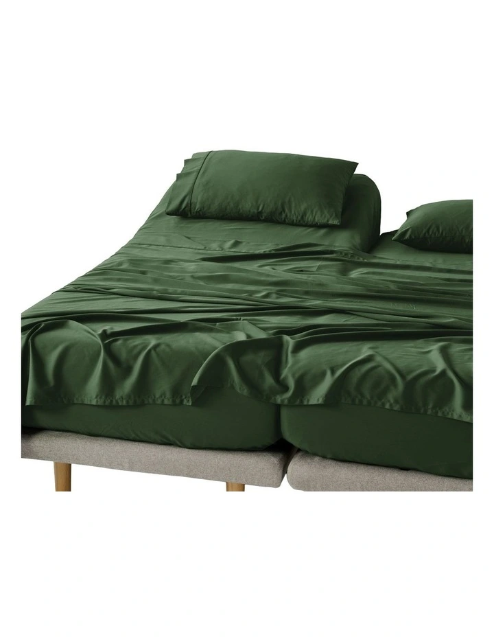 Nara 400TC Bamboo Cotton Sheet Set in Forest image 6