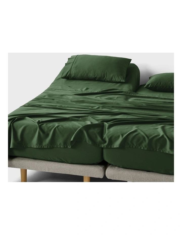 Nara 400TC Bamboo Cotton Sheet Set in Forest image 6