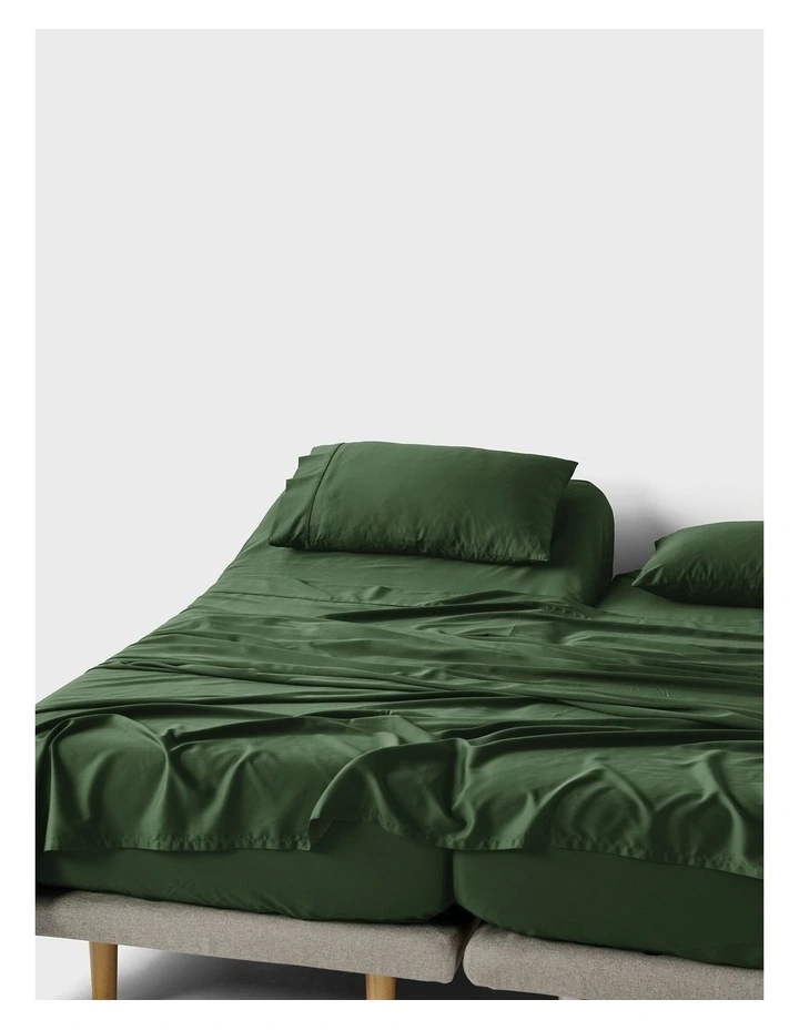 Nara 400TC Bamboo Cotton Sheet Set in Forest image 6