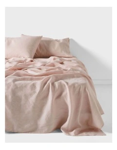 Nimes Washed European Linen Sheet Set In Rose