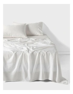 Surf Wash 400TC Cotton Sateen Sheet Set In White