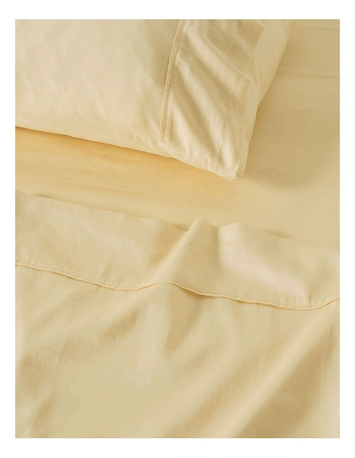 Surf Wash 400TC Cotton Sateen Sheet Set In Butter image 2