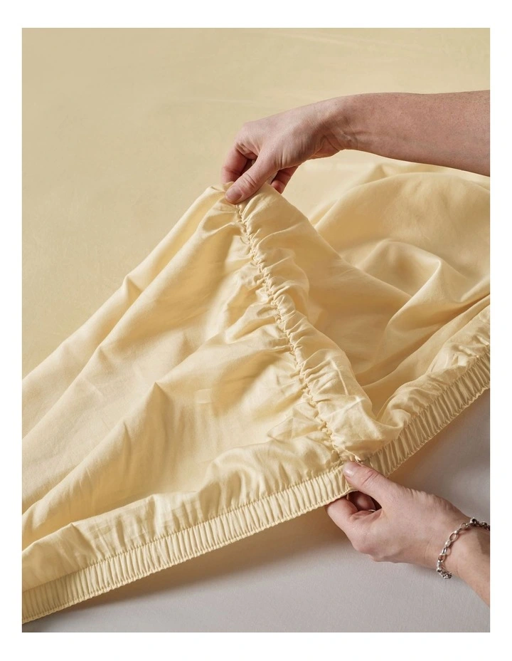 Surf Wash 400TC Cotton Sateen Sheet Set In Butter image 3