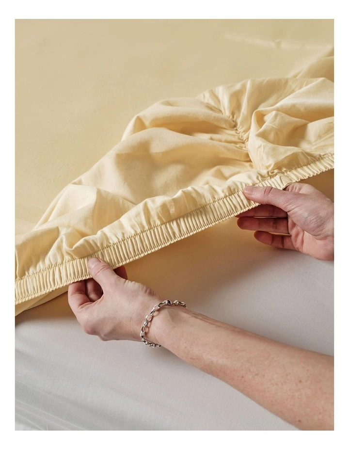 Surf Wash 400TC Cotton Sateen Sheet Set In Butter image 4