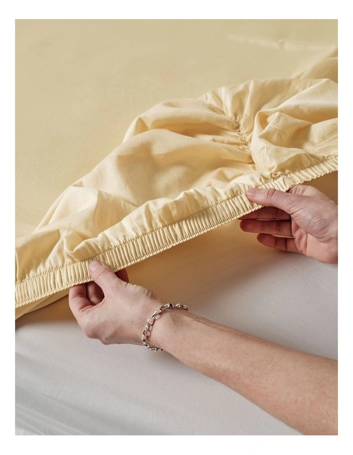 Surf Wash 400TC Cotton Sateen Sheet Set In Butter image 4
